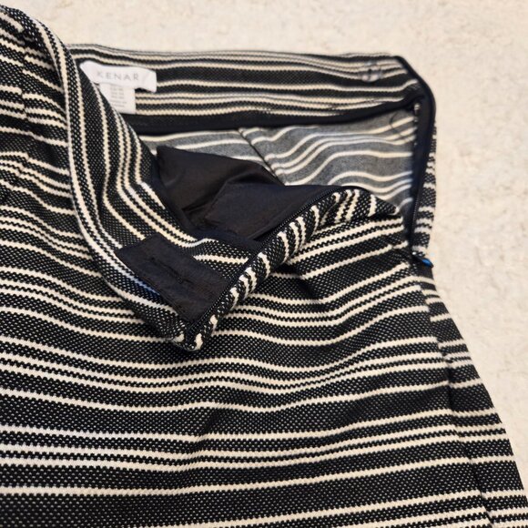 Kenar Womens Shorts BLACK WHITE Geometric Print Mid Rise Chino-Side Zip-Size 10 - Picture 6 of 8